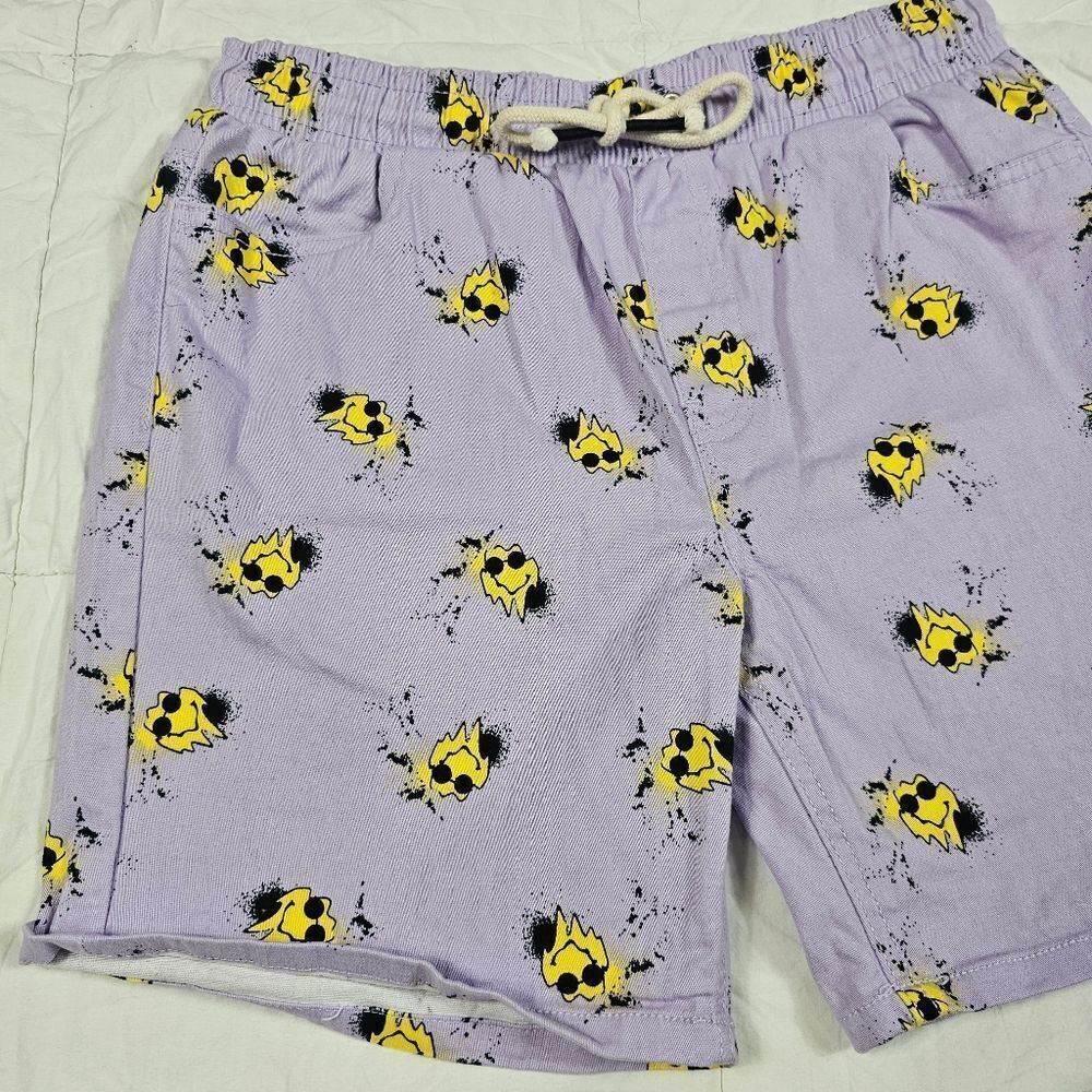 Fresh Prints of Bel Air Purple Stretch Twill Smiley Face Shorts Men's Size M - Picture 4 of 10